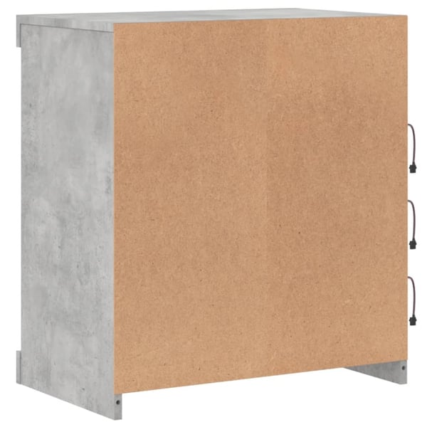 vidaXL Skjenk med LED-lys betonggrå 60,5x37x67 cm