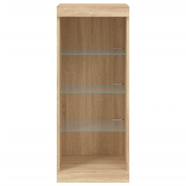 vidaXL Skjenk med LED-lys sonoma eik 41x37x100 cm