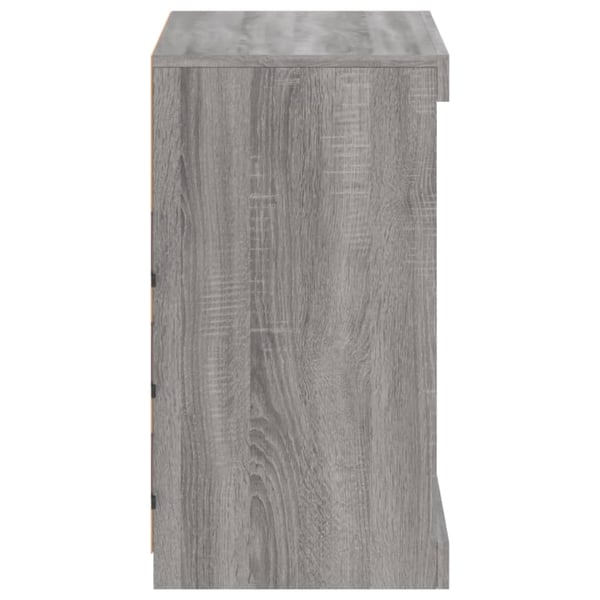 vidaXL Skjenk med LED-lys grå sonoma 60,5x37x67 cm
