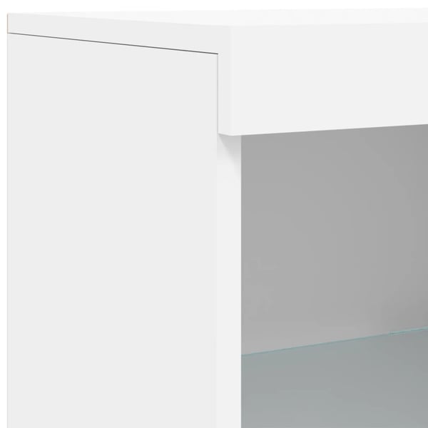 vidaXL Skjenk med LED-lys hvit 41x37x100 cm