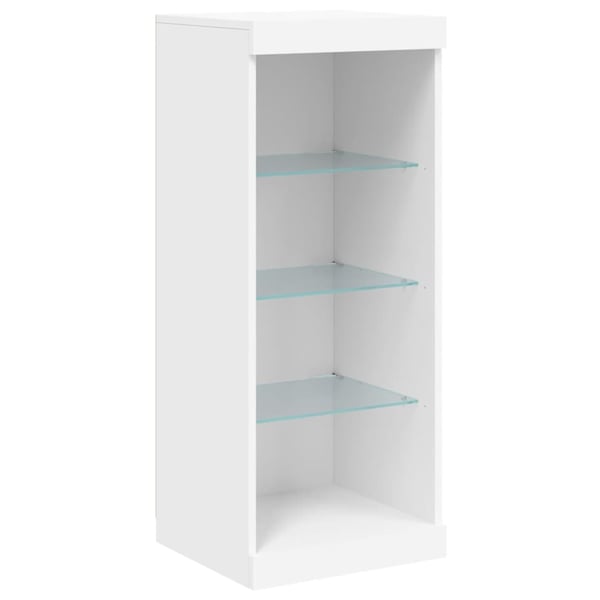 vidaXL Skjenk med LED-lys hvit 41x37x100 cm