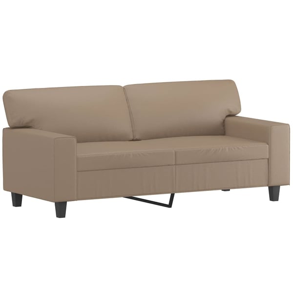vidaXL 2-personers sofa med pyntepuder 140 cm kunstlæder cappuccino
