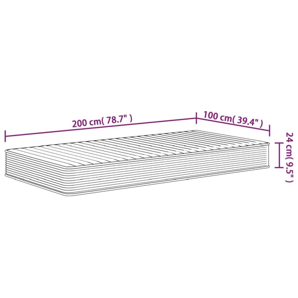 vidaXL skummadras 100x200 cm medium blød