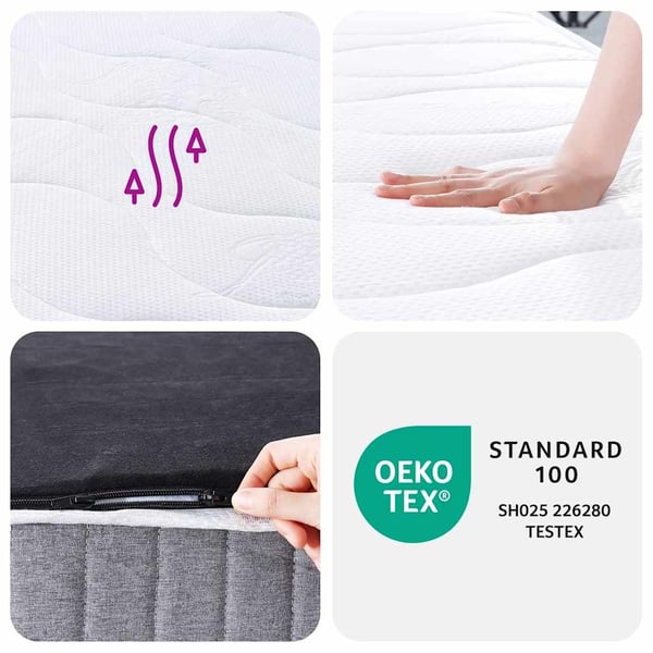 vidaXL springmadras med pocketfjedre 90x190 cm medium