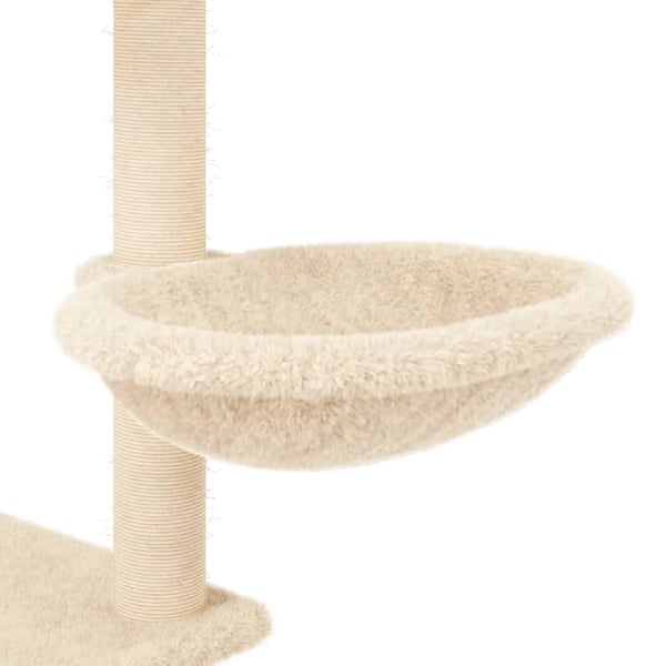 vidaXL Kattetre med klorestolper i sisal kremhvit 153 cm