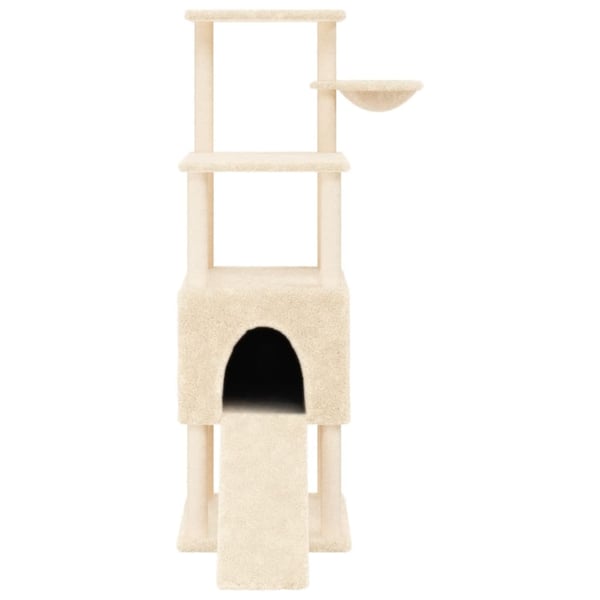 vidaXL Kattetre med klorestolper i sisal kremhvit 153 cm