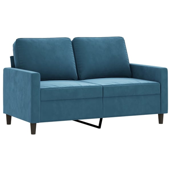 vidaXL sofasæt 2 dele med hynder velour blå