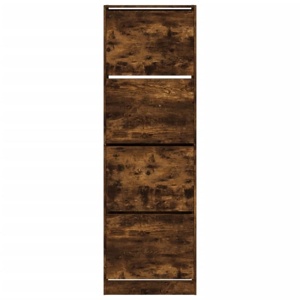 vidaXL Skoskap med 4 vippeskuffer røkt eik 60x34x187,5 cm
