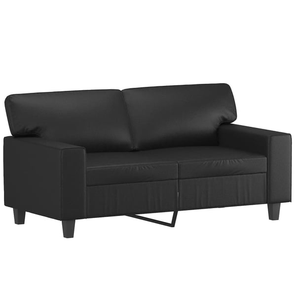 vidaXL 2-sits soffa med prydnadskuddar svart 120 cm konstläder