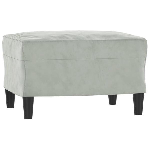 vidaXL sofastol med fodskammel 60 cm velour lysegrå