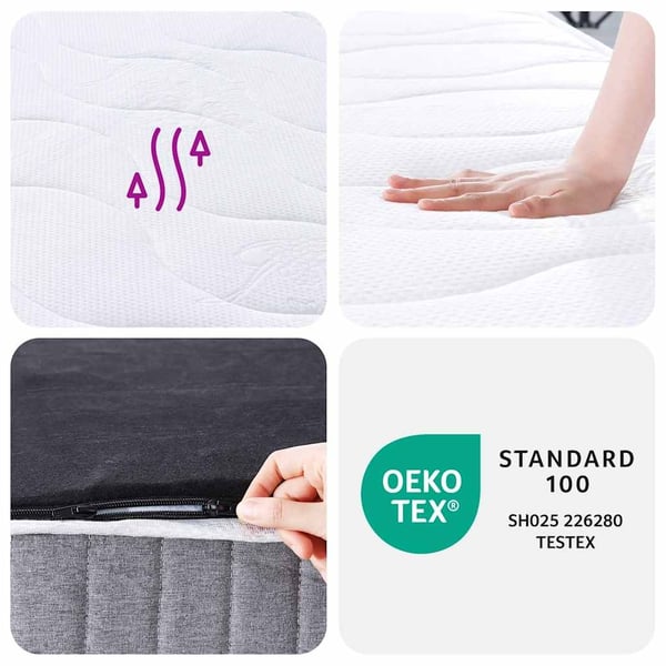 vidaXL springmadras med pocketfjedre 120x200 cm medium