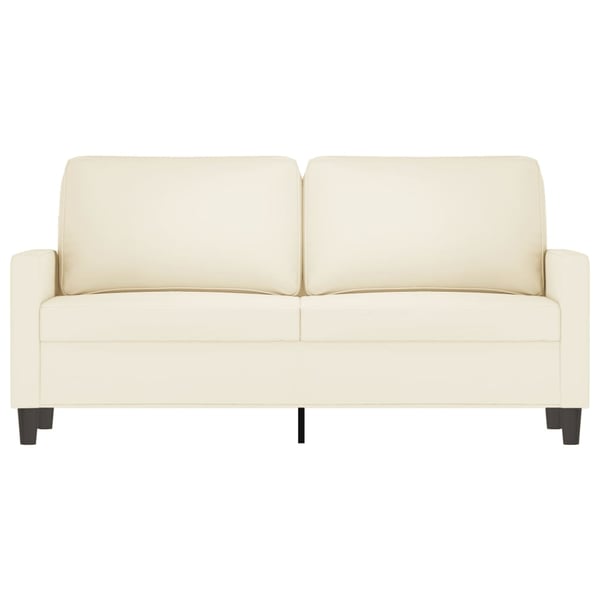 vidaXL Soffa 2-sits gräddvit 140 cm sammet