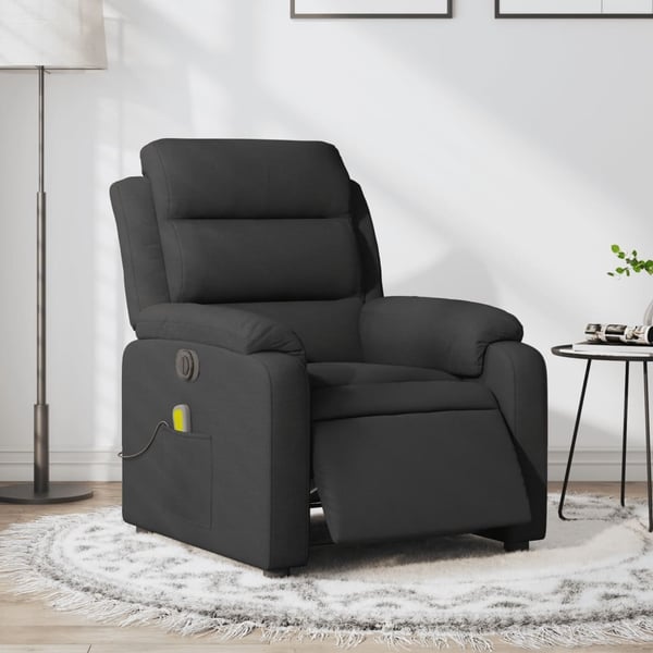 vidaXL eldrevet massagestol stof sort
