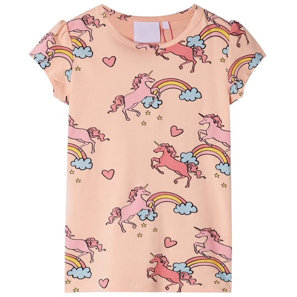 vidaXL Barnpyjamas med korta ärmar ljus orange 116
