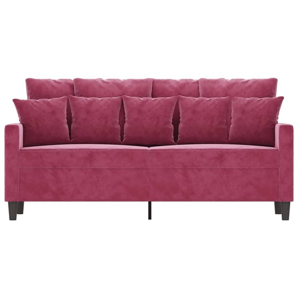 vidaXL 2-sitssoffa vinröd 140 cm sammet