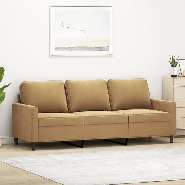 vidaXL 3-personers sofa 180 cm fløjl brun