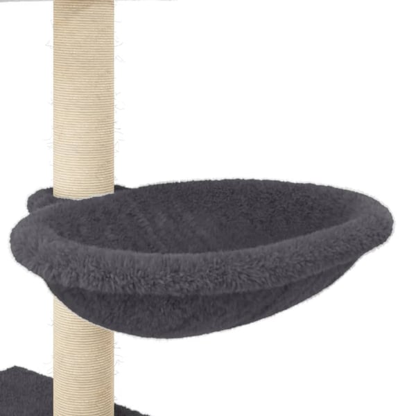 vidaXL Kattetre med klorestolper i sisal mørkegrå 117 cm