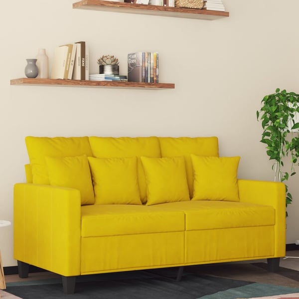 vidaXL 2-personers sofa 120 cm fløjl gul
