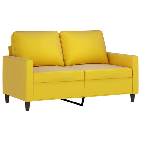 vidaXL sofasæt 2 dele med hynder velour gul