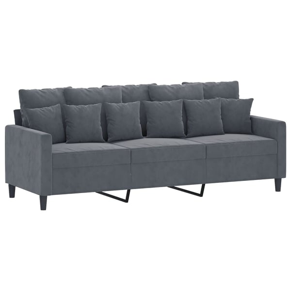 vidaXL 3-sitssoffa mörkgrå 180 cm sammet