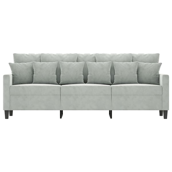 vidaXL 3-personers sofa 180 cm velour lysegrå