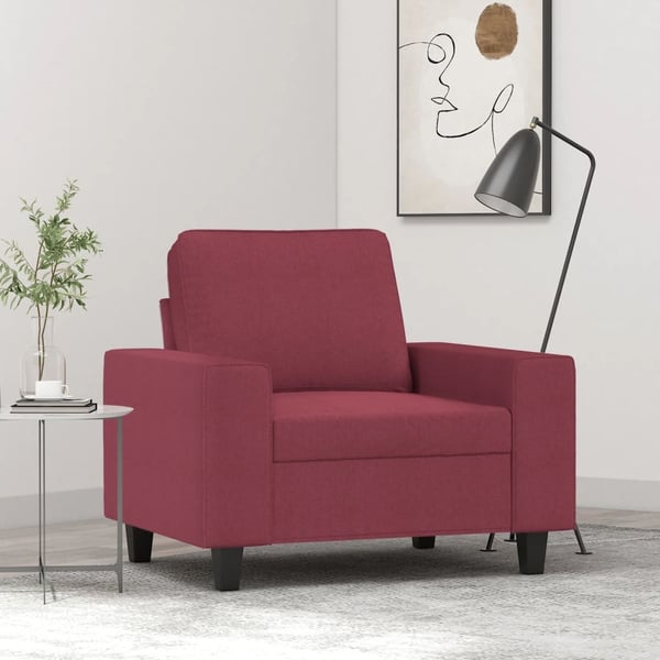 vidaXL lænestol 60 cm stof vinrød