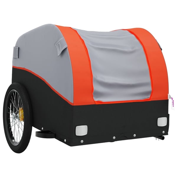 vidaXL Sykkelvogn svart og oransje 30 kg jern