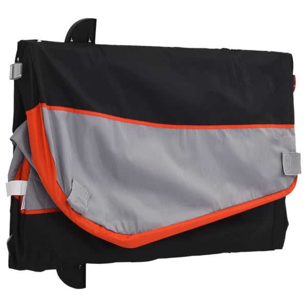 vidaXL Sykkelvogn svart og oransje 30 kg jern