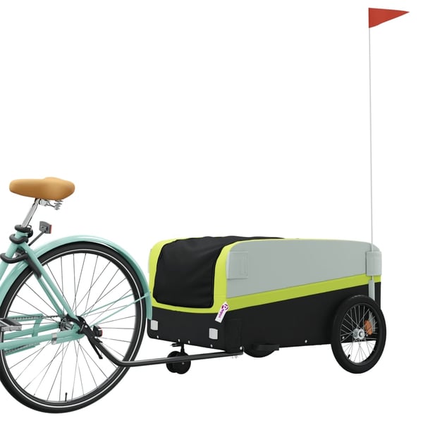 vidaXL cykelanhænger 45 kg jern sort og grøn
