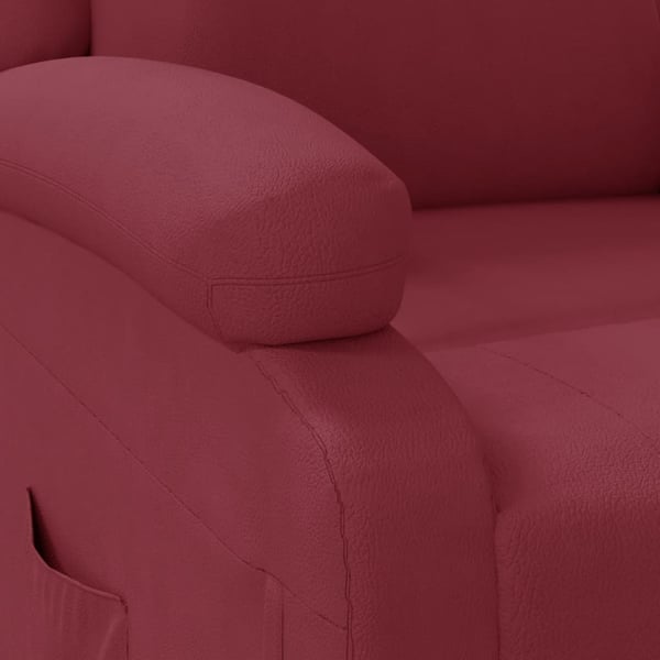 vidaXL Reclinerfåtölj vinröd konstläder