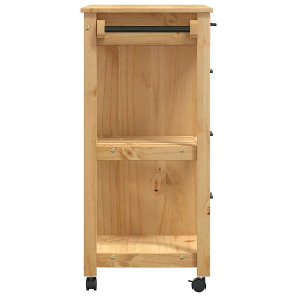 vidaXL Kjøkkenvogn MONZA 84x40x88,5 cm heltre furu