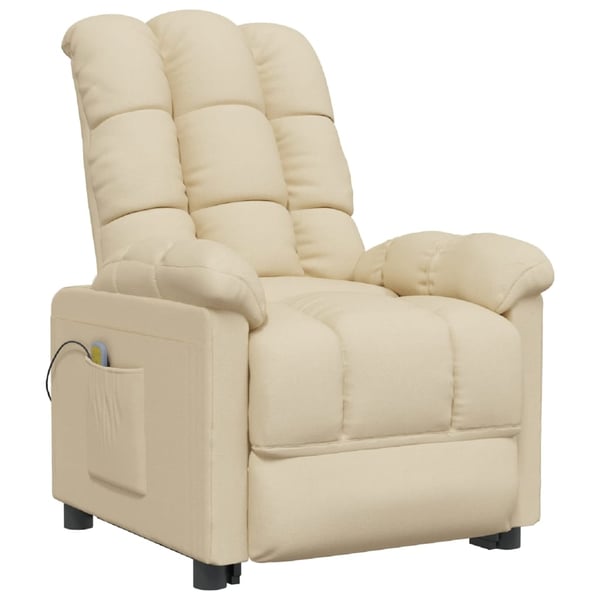 vidaXL massagestol stof cremefarvet