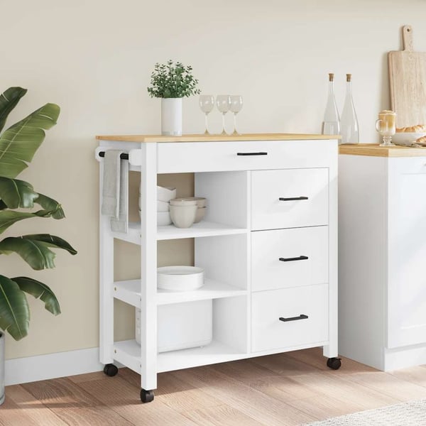 vidaXL Kjøkkenvogn MONZA 84x40x88,5 cm heltre furu