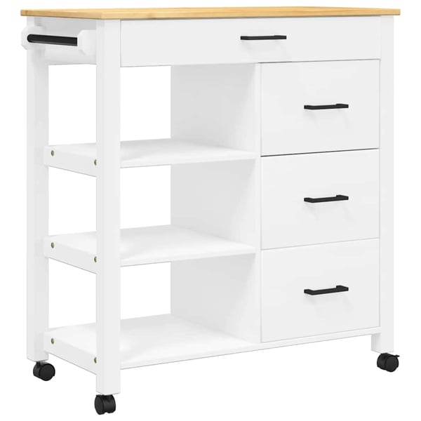vidaXL Kjøkkenvogn MONZA 84x40x88,5 cm heltre furu