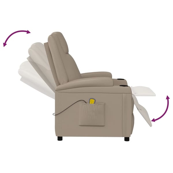 vidaXL massagestol kunstlæder cappuccinofarvet