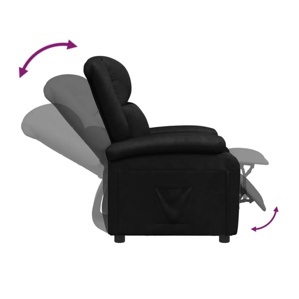 vidaXL Reclinerfåtölj svart konstläder