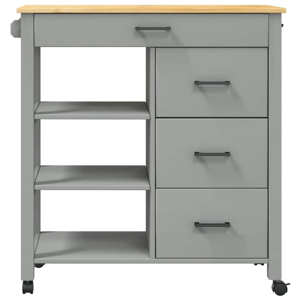 vidaXL Kjøkkenvogn MONZA 84x40x88,5 cm heltre furu