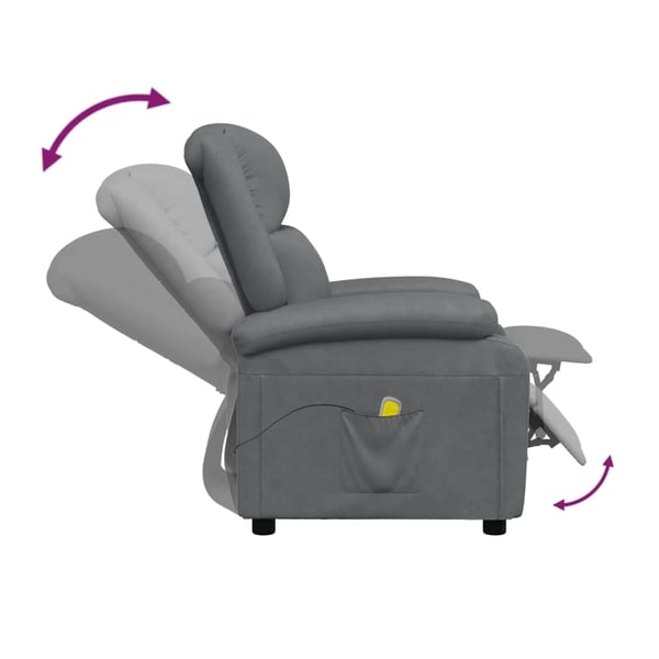 vidaXL Massagefåtölj grå konstläder