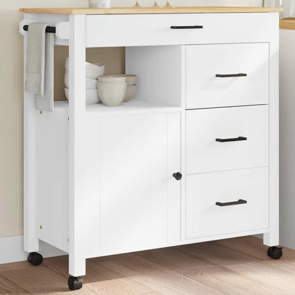 vidaXL Kjøkkenvogn MONZA 84x40x88,5 cm heltre furu