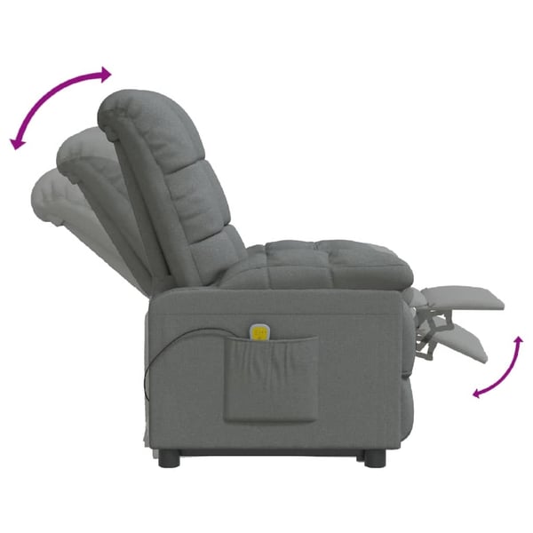 vidaXL massagestol stof mørkegrå