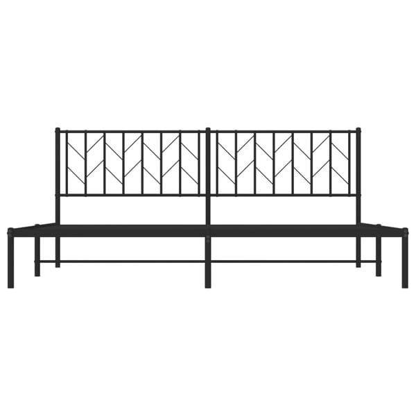 vidaXL Sengeramme i metall med sengegavl svart 193x203 cm