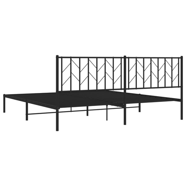vidaXL Sengeramme i metall med sengegavl svart 193x203 cm