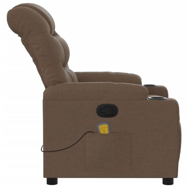 vidaXL Massagefåtölj brun tyg