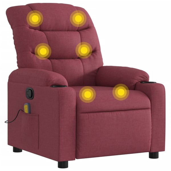 vidaXL massagestol stof vinrød
