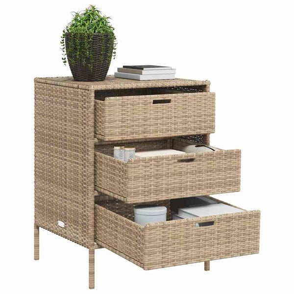 vidaXL Putekasse beige 55x59x80 cm polyrotting