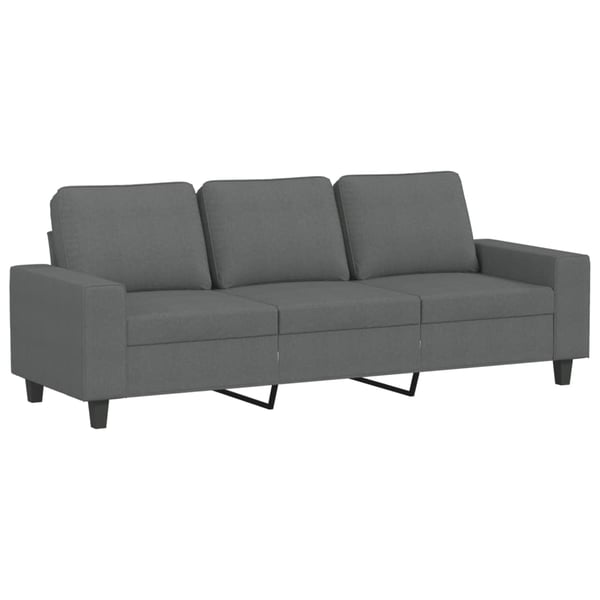 vidaXL 3-personers sofa med fodskammel 180 cm stof Mørkegrå