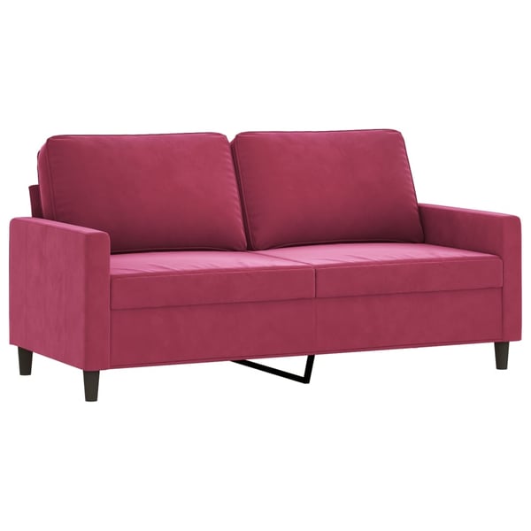 vidaXL sofasæt 2 dele med hynder velour vinrød