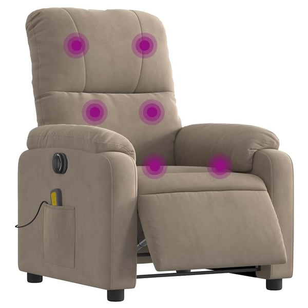vidaXL massagestol mikrofiberstof gråbrun