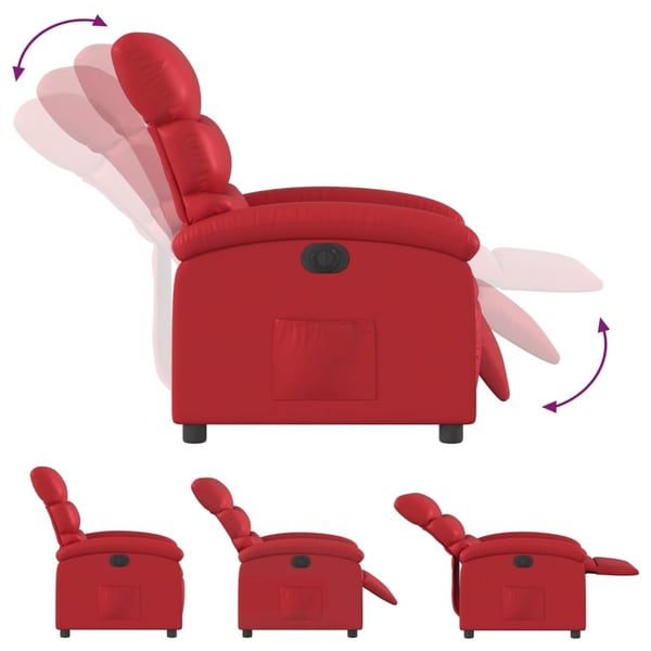 vidaXL Elektrisk reclinerfåtölj röd konstläder