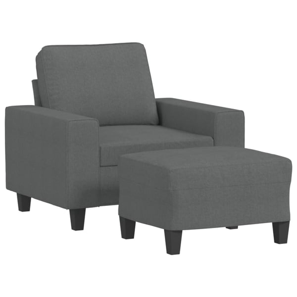 vidaXL sofastol med fodskammel 60 cm stof Mørkegrå